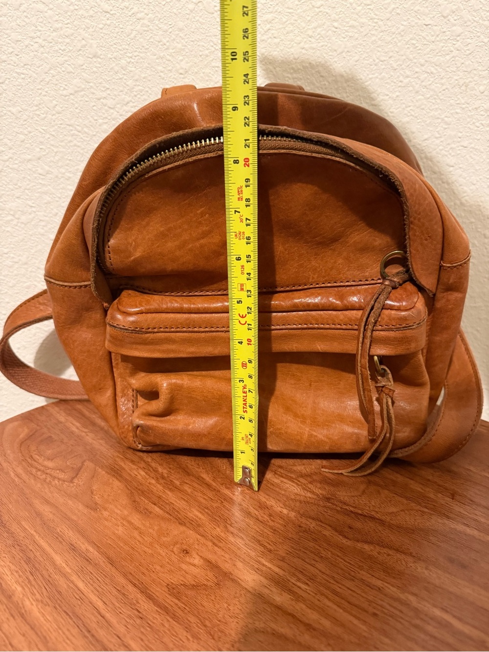 Madewell Cognac Leather Mini Backpack